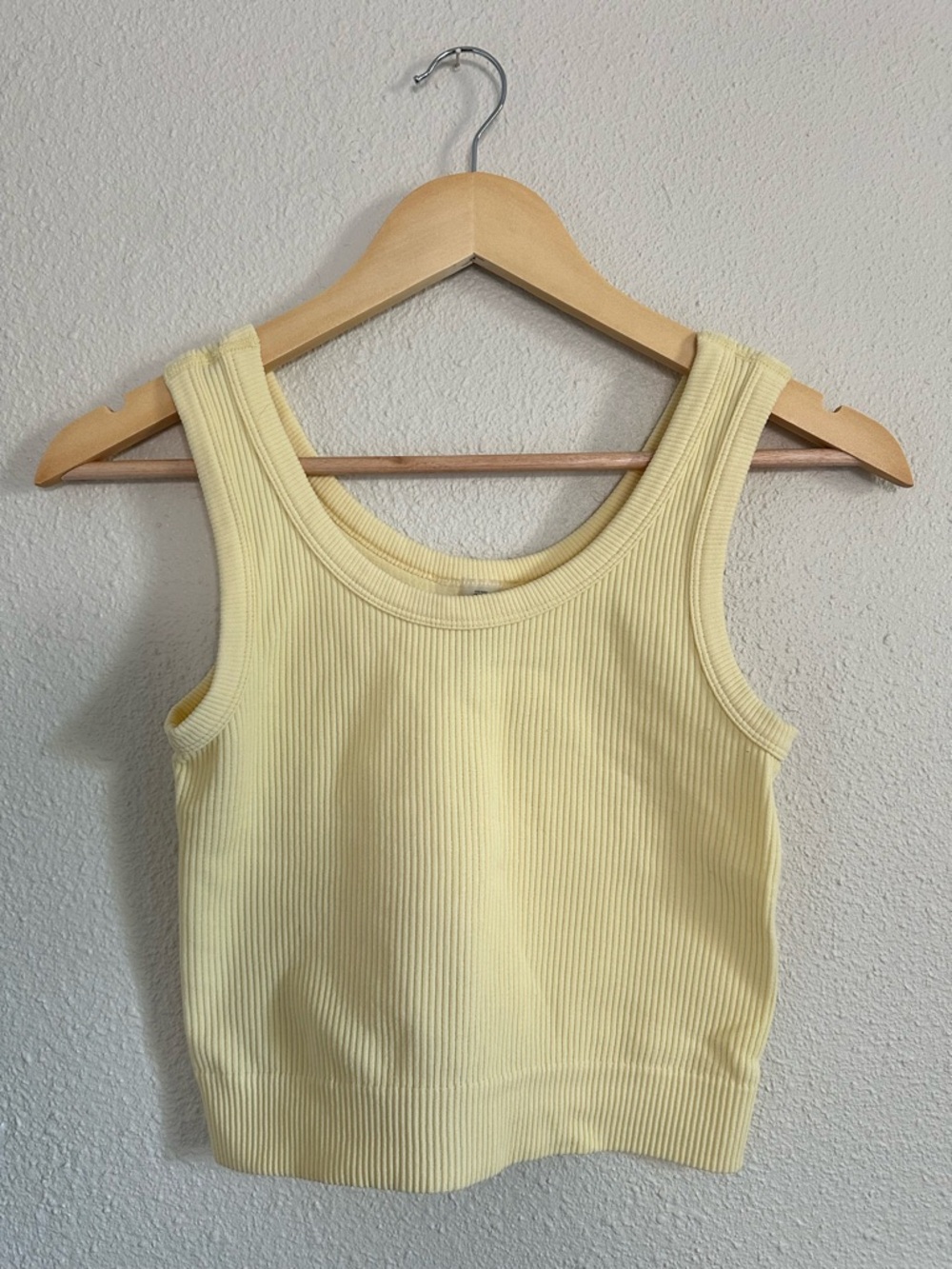 eye candy Ribbed Scoop Neck Tank - Pale Yellow